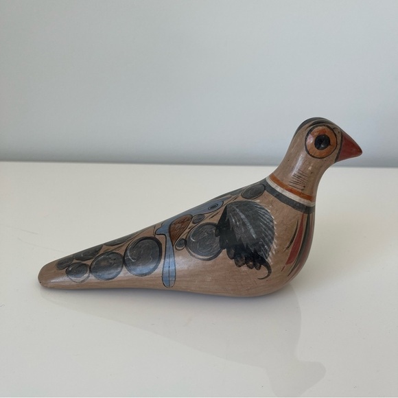 Vintage Tonala Mexican Folk Art Hand Painted Clay Bird - Picture 5 of 9